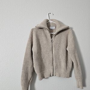 Old Navy Neutral Knit Zip-Up Cardigan Sz S